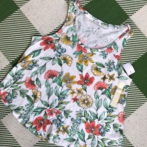 A New Day white floral tank NWT large